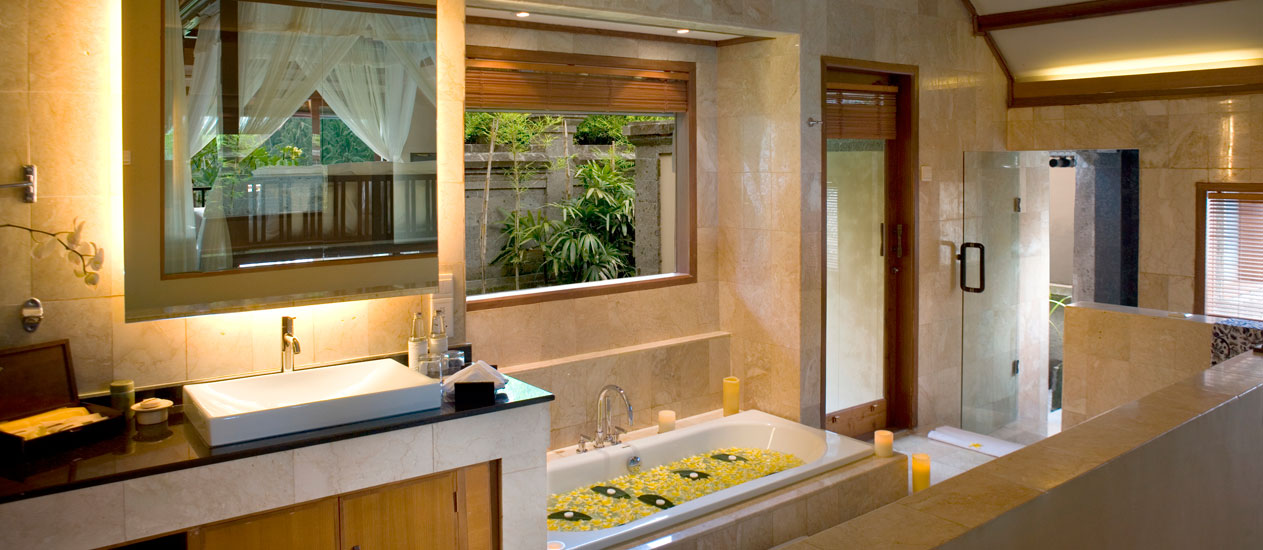 Villa 124 Bathroom, Two Bedroom Pool Villa, Kamandalu Ubud, Bali - resort villas